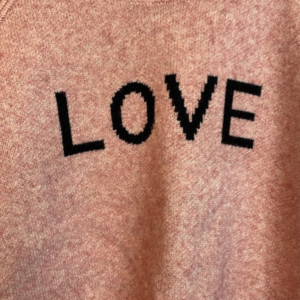 Anthropologie Crew Neck Mollie Bracken LOVE Pink Sweater - Picture 5 of 9